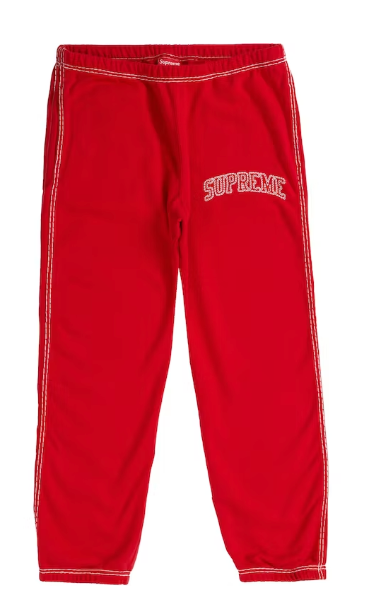 Supreme Big Stitch Sweatpant Red