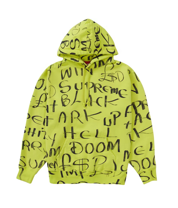 Supreme Black Ark Hooded Sweatshirt Fluorescent Yellow