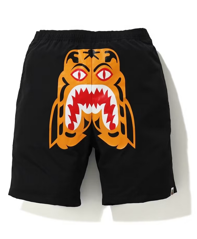 BAPE Tiger Beach Shorts Black