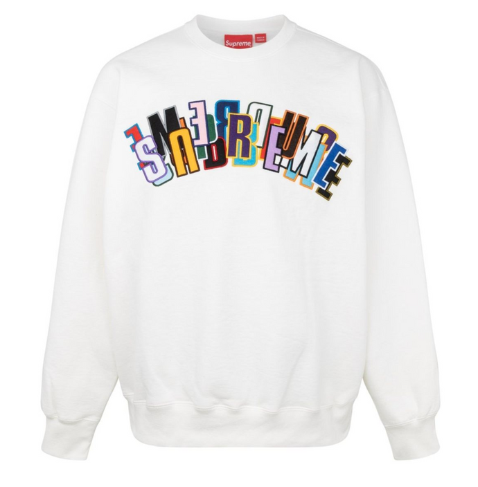 Supreme Stacked Crewneck White