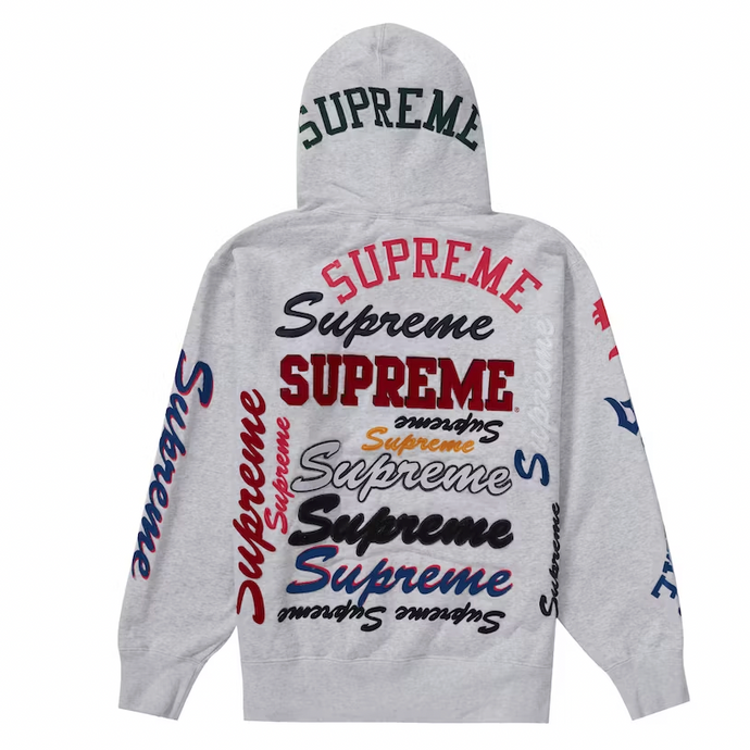 Supreme Multi Logo Hooded Sweatshirt Ash Grey
