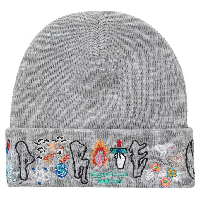 Supreme AOI Icons Beanie Heather Grey