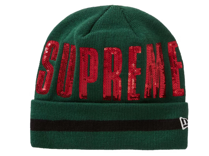 Supreme New Era Sequin Beanie Green