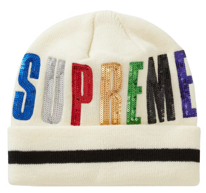 Supreme New Era Sequin Beanie Natural