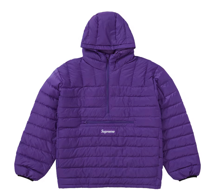 Supreme Micro Down Half Zip Hooded Pullover Purple