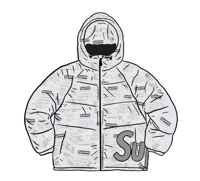 Supreme Hooded Down Down Jacket Receipts