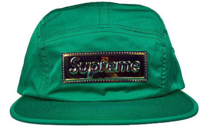 Supreme Iridescent Logo Camp Cap Green