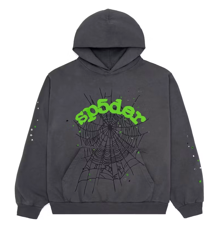 Sp5der Wait Web Hoodie Slate Grey