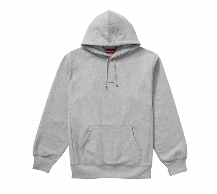 Supreme Micro Logo Hooded Sweatshirt Heather Grey