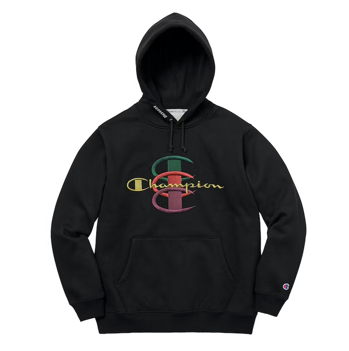 Supreme Champion Stacked C Hooded Sweatshirt Black