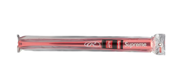 Supreme Rawlings Chrome Maple Wood Baseball Bat Red