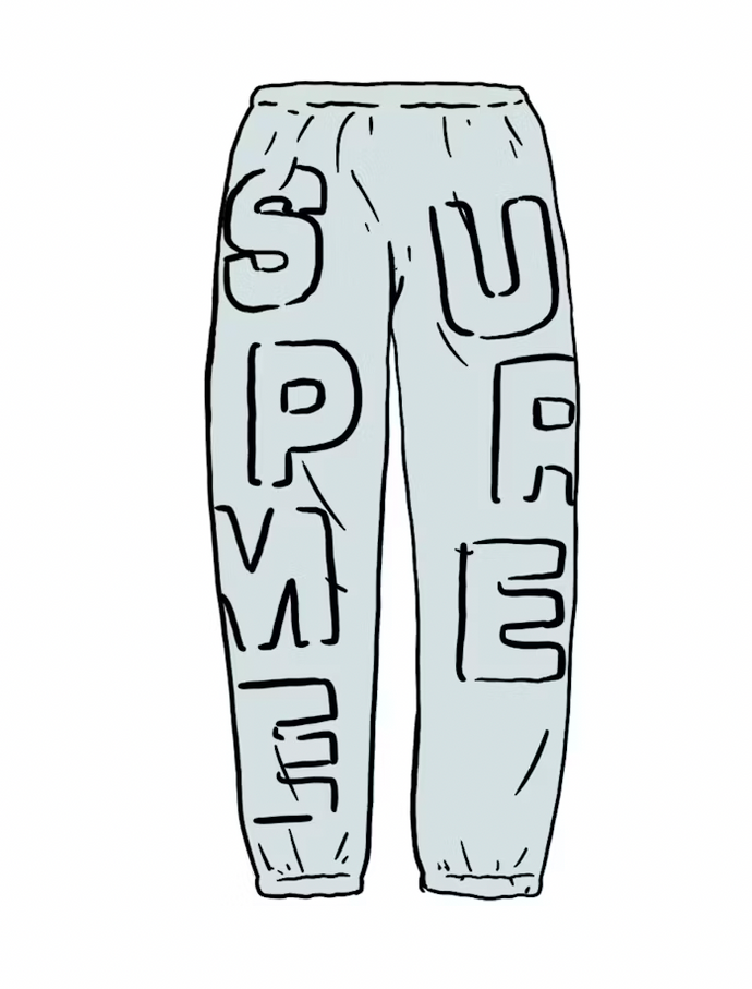 Supreme Cutout Letters Sweatpant Ice Blue