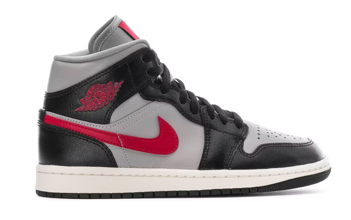 Jordan 1 Mid Black College Grey Gym Red (Women's)