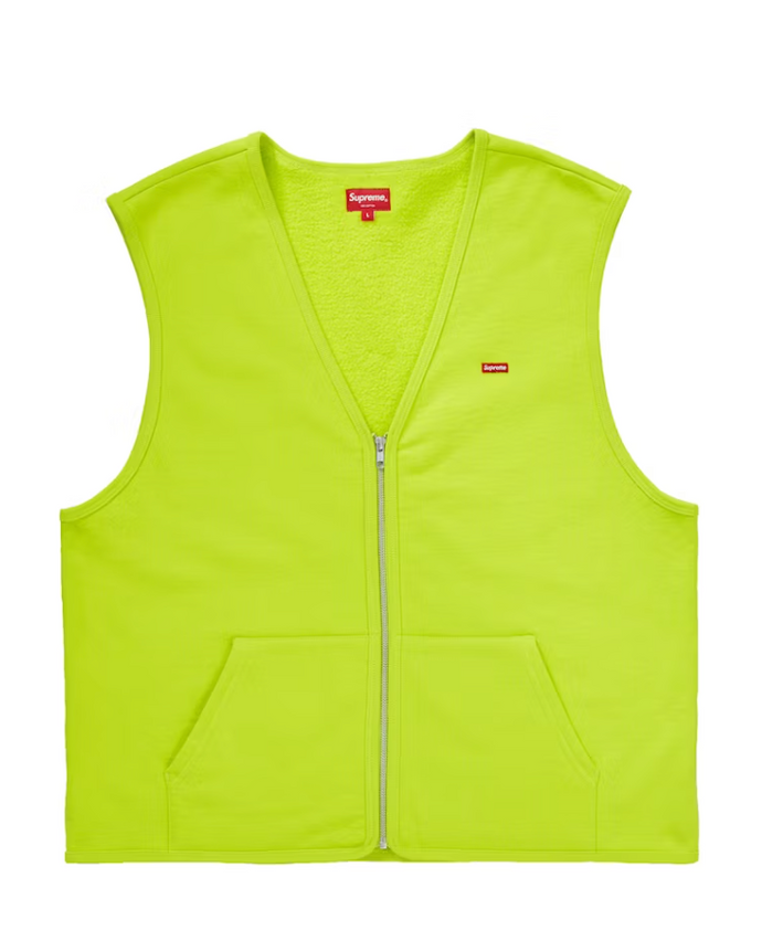 Supreme Zip Up Sweat Vest Acid Green