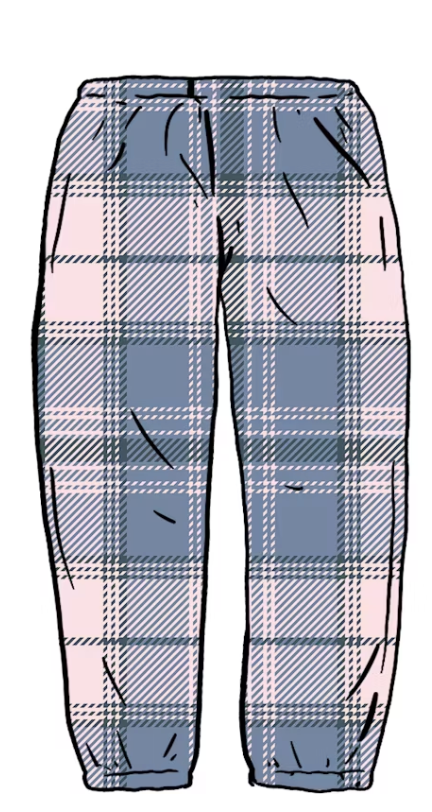 Supreme Tartan Flannel Skate Pant Pale Pink FW20