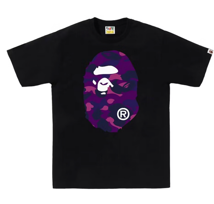 BAPE Color Camo Big Ape Head Tee Black/Purple