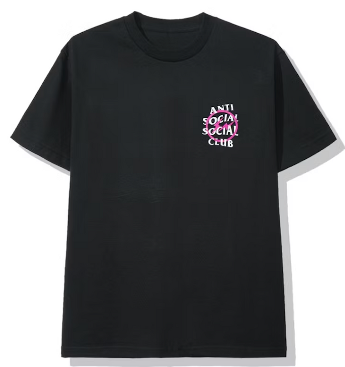 Anti Social Social Club x Fragment Pink Bolt Tee (FW19) Black