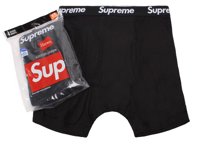 Supreme Hanes Boxer Briefs (4 Pack) Black