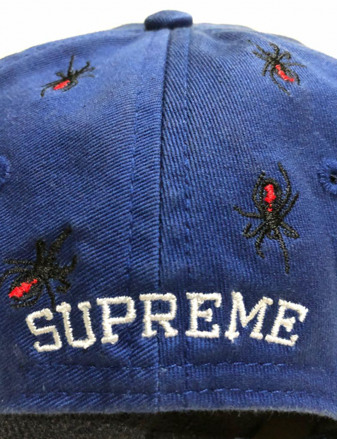Supreme Black Widow Spider 6 Panel Cap Blue