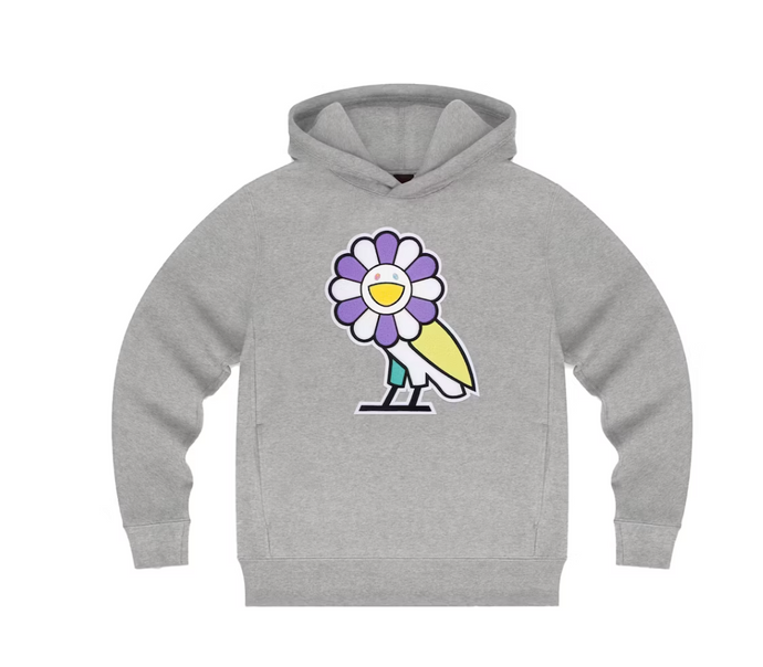 Takashi Murakami x OVO Surplus Flower Owl Hoodie Heather Grey