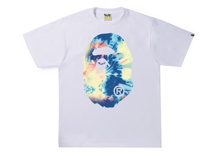 BAPE Tie Dye Big Ape Head Tee White/Multi