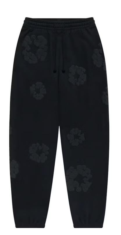 Denim Tears Cotton Wreath Sweatpants Black Monochrome