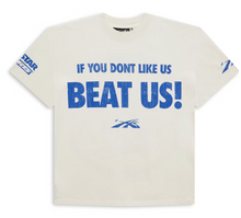 Load image into Gallery viewer, Hellstar Beat Us! T-shirt White/Blue
