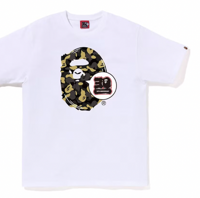 BAPE Store Madison Avenue Bape 30th Anniversary Ape Head Tee White