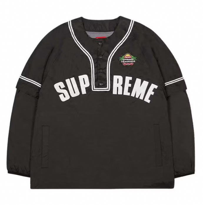 Supreme Snap-Off Sleeve L/S Baseball Top Black