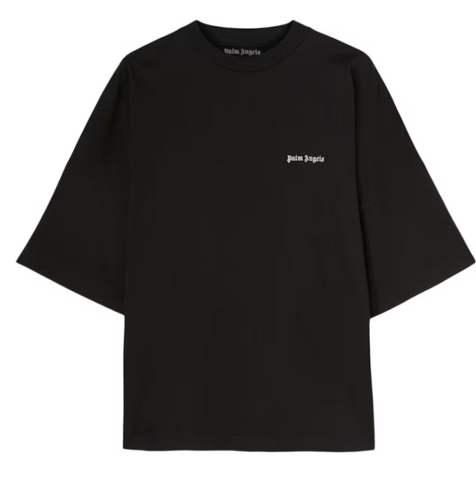 Palm Angels Logo-Embroidered Cotton T-Shirt Black