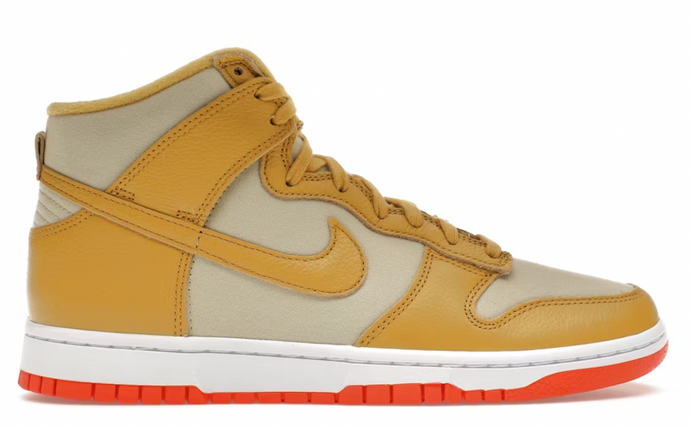 Nike Dunk High Wheat Gold Safety Orange