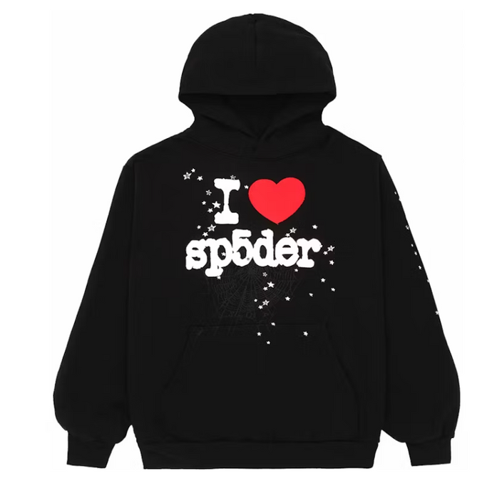 Sp5der I Heart SP5 Souvenir Hoodie Black