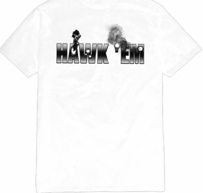 Pop Smoke x Vlone Hawk Em' T-Shirt White