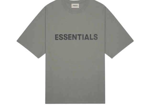 Fear of God Essentials Boxy T-Shirt Applique Logo Gray Charcoal