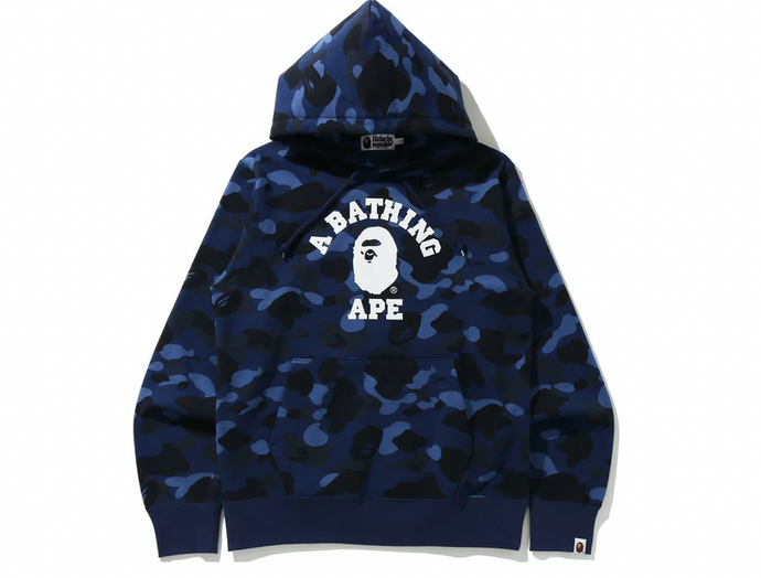 BAPE Color Camo College Pullover Hoodie (SS21) Blue