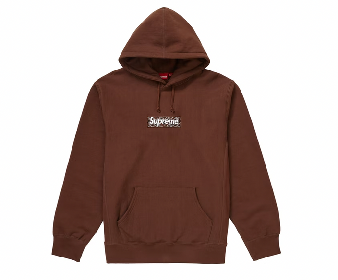 Supreme Bandana Box Logo Hooded Sweatshirt Dark Brown