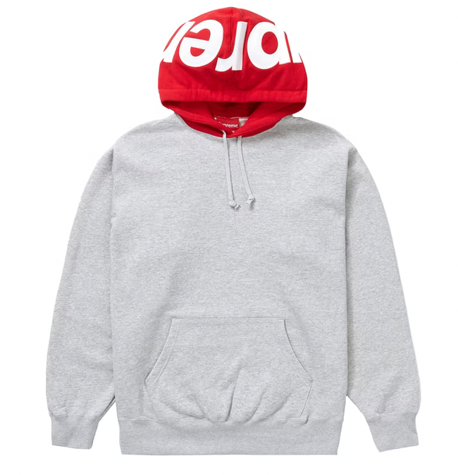 Supreme Contrast Hooded Sweatshirt Heather Grey