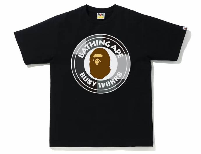BAPE Color Block Busy Works Tee Black/Black