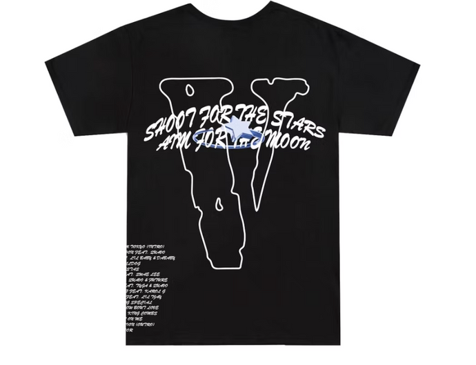 Pop Smoke x Vlone Tracklist Tee Black