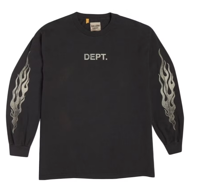 Gallery Dept. Flames L/S T-Shirt Black