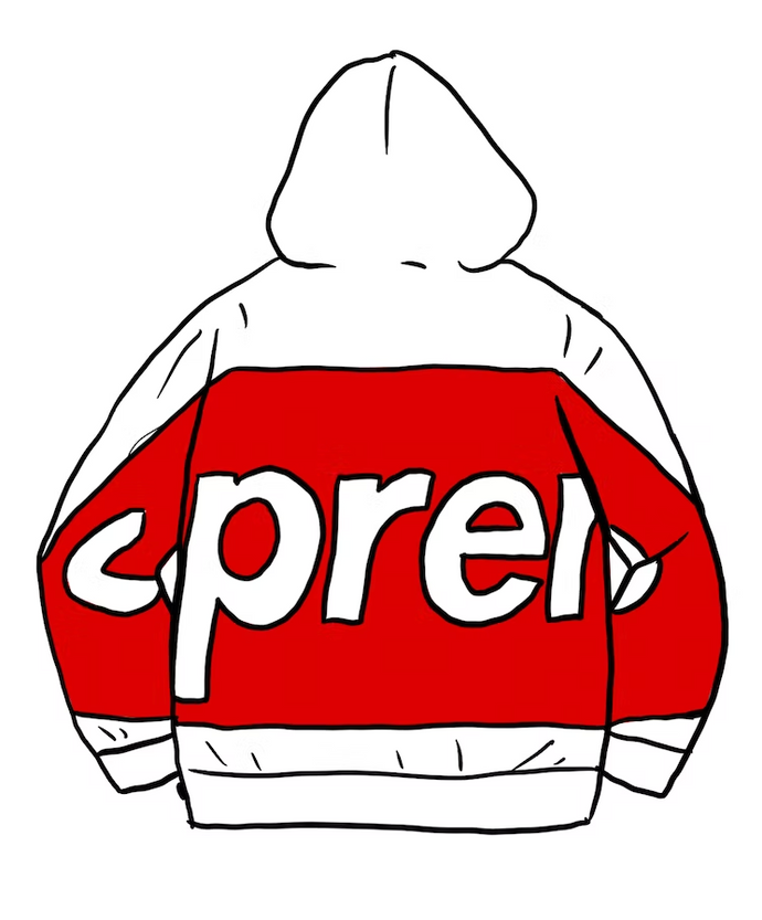 Supreme Big Logo Hooded Sweatshirt White