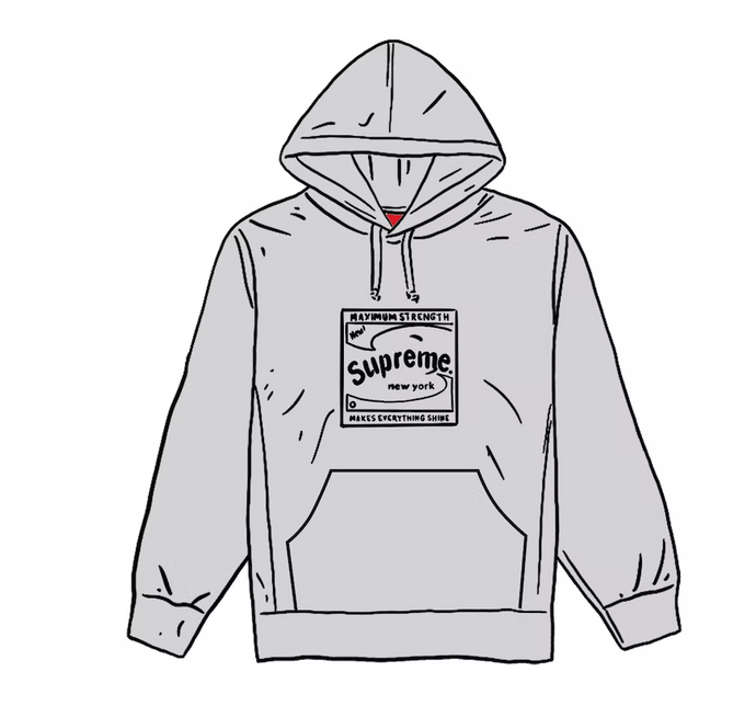 Supreme Shine Hooded Sweatshirt Ash Grey