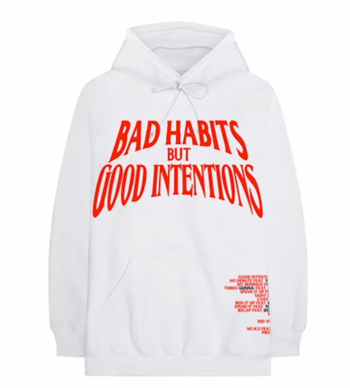 Nav x Vlone Bad Habits Hoodie White