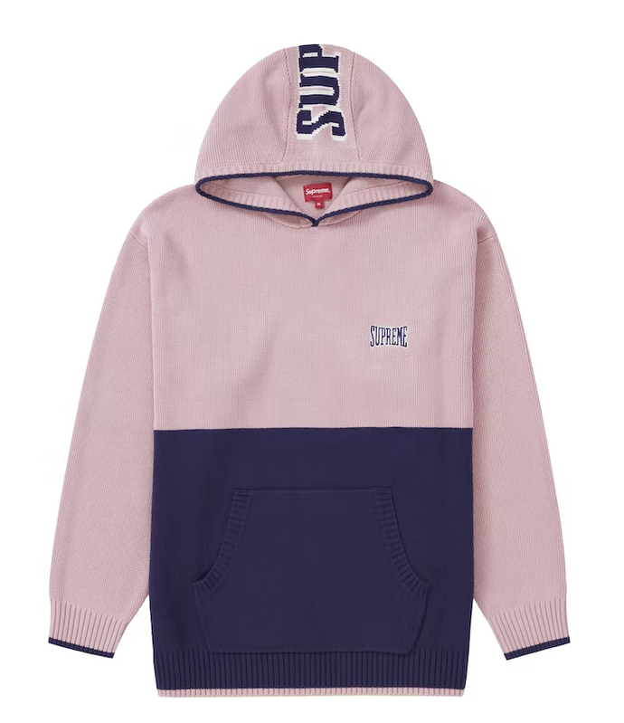 Supreme 2-Tone Hooded Sweater Pink