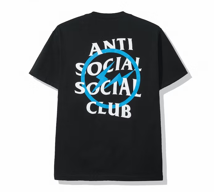 Anti Social Social Club x Fragment Blue Bolt Tee (FW19) Black