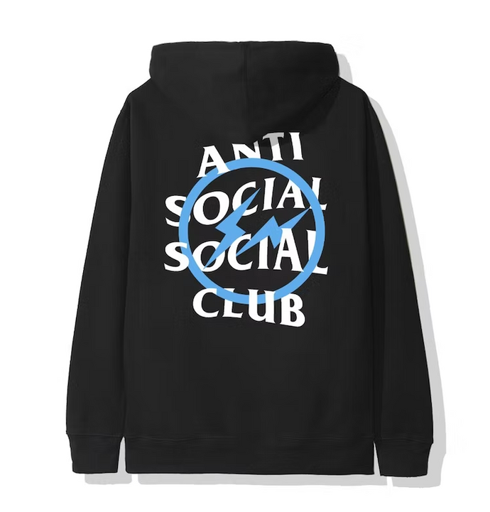 Anti Social Social Club x Fragment Blue Bolt Hoodie (FW19) Black