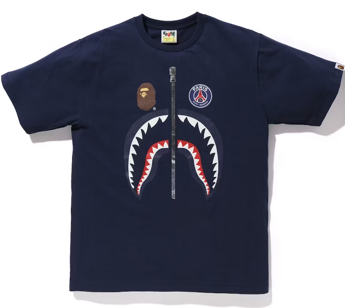 BAPE x PSG Shark Tee Navy