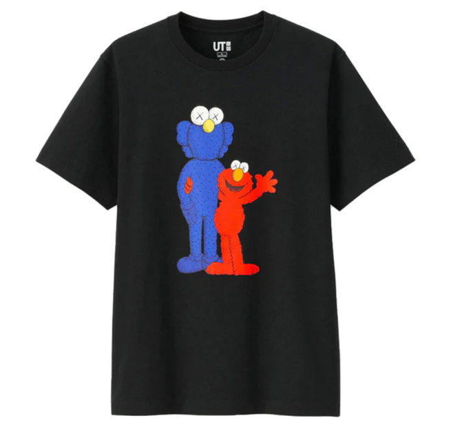 KAWS x Uniqlo x Sesame Street BFF Elmo Tee Black